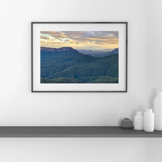Majestic Views of the Blue Mountains framed room view